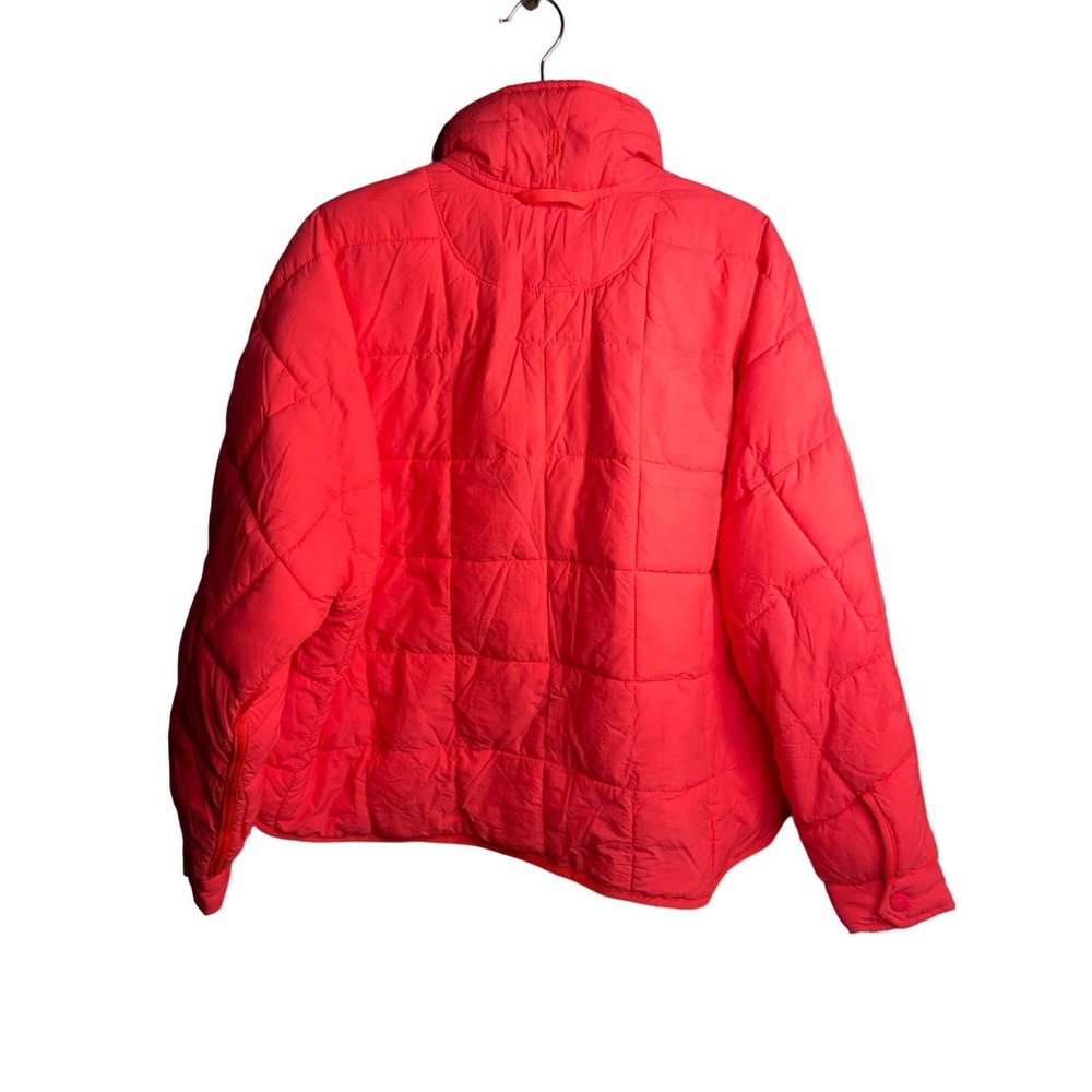 Free People Pippa Packable Puffer Jacket Bomber Size S NEW Neon Orange - Picture 4 of 12
